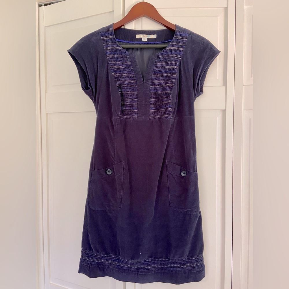 BODEN Deep Blue Velvet/Velour Romola Boden Dress 2P
